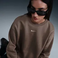 Nike Sportswear Phoenix Fleece женская оверсайз Crew-Neck свитшот цвет коричневый