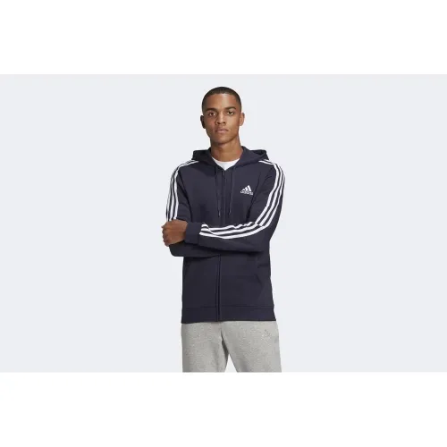 Кофта/футболка adidas Essentials Fleece 3-Stripes Full-Zip Толстовка з капюшоном GK9053 - Синя