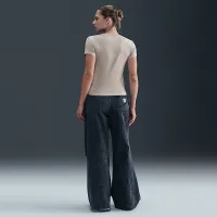 Nike Sportswear Chill Knit жіноча Slim Cropped Top колір сірий