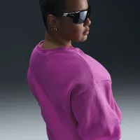 Nike Sportswear Phoenix Fleece жіноча оверсайз Crew-Neck світшот (великі розміри) колір фіолетовий