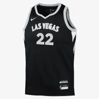 A'ja Wilson Las Vegas Aces 2024 Explorer Edition Big детские (для мальчиков) Nike Dri-FIT WNBA Swingman Jersey цвет черный