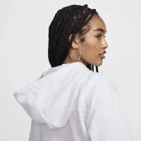 Nike Sportswear Club Fleece женская оверсайз Crop Graphic Толстовка с капюшоном цвет коричневый