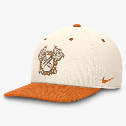 Atlanta Braves Pro Dunk чоловічі Nike Dri-FIT MLB Adjustable Hat колір коричневий