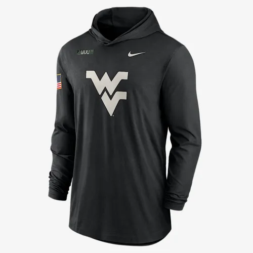 West Virginia Mountaineers Military Appreciation Men’s Nike Dri-FIT College Long-Sleeve Hooded Top колір чорний
