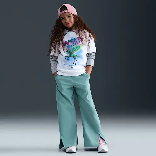 Nike Sportswear Big дитячі (Girls') Woven Wide-Leg Pants колір зелений