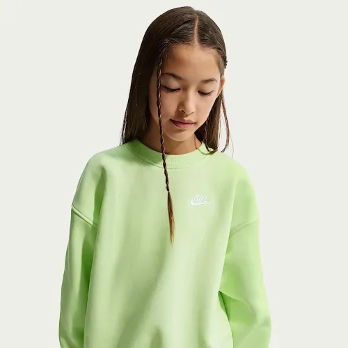 Nike Sportswear Club Fleece Big дитячі оверсайз світшот колір зелений