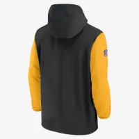 Pittsburgh Steelers Sideline Pre-Game Player чоловічі Nike NFL 1/2-Zip Hooded Куртка колір чорний