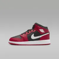 Nike Air Jordan 1 Mid Big детские Кроссовки цвет черный