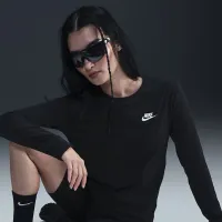 Nike Sportswear Club женская Long-Sleeve футболка цвет черный