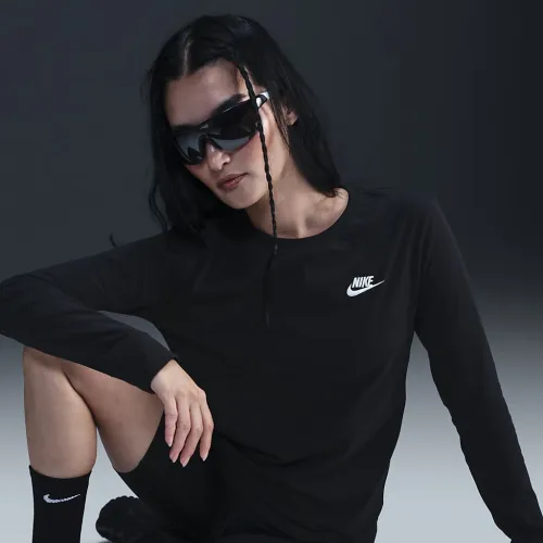 Nike Sportswear Club женская Long-Sleeve футболка цвет черный