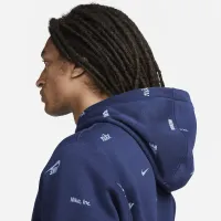 Nike Club Fleece мужские Allover Print Pullover Толстовка с капюшоном синий