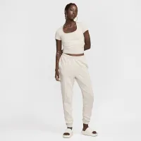 Nike Sportswear Chill Knit жіноча Short-Sleeve Square-Neck Top колір коричневий
