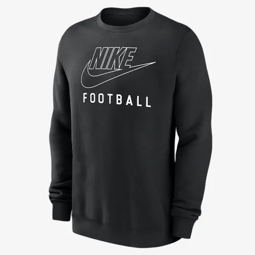 Nike Swoosh Club Fleece чоловічі Football Pullover Crew-Neck світшот колір чорний