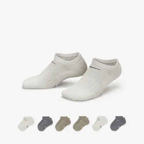 Nike Dri-FIT Little детские No-Show носки (6 пары) цвет серый
