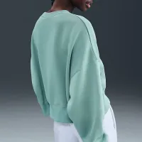 Nike Sportswear Phoenix Fleece женская оверсайз Crew-Neck свитшот цвет зеленый