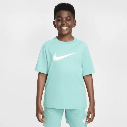 Nike Multi Big детские (для мальчиков) Dri-FIT Graphic тренировочные Top цвет зеленый