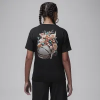 Nike Jordan Big детские Floral Jumpman футболка цвет черный