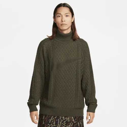 Nike Life чоловічі Cable Knit Turtleneck Sweater колір зелений