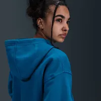 Nike Sportswear Club Fleece Big дитячі оверсайз Pullover Толстовка з капюшоном блакитний