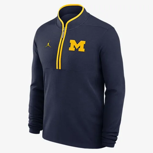 Nike Michigan Wolverines Victory мужские Jordan Brand Dri-FIT College 1/2-Zip Long-Sleeve Top синий