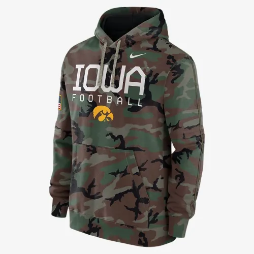 Iowa Hawkeyes Military Appreciation Club Men’s Nike College Pullover Толстовка з капюшоном колір зелений