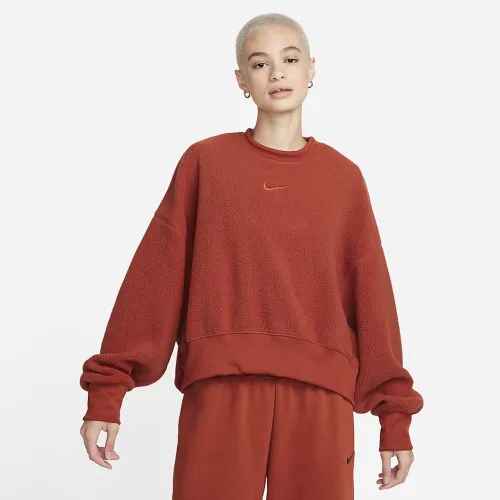 Nike Sportswear Plush женская оверсайз Crew-Neck Mod Crop свитшот Orange