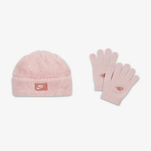 Nike Cozy Peak Beanie and Gloves комплект Little Kids 2-Piece Hat комплект Pink