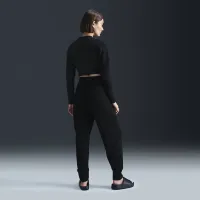 Nike Sportswear Phoenix Cozy Букле женская Tight Long-Sleeve Knit Top цвет черный