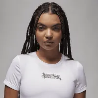 Nike Jordan жіноча Slim Graphic футболка колір білий