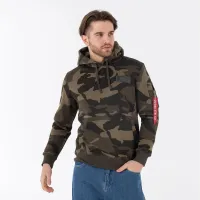 Кофта/футболка Alpha Industries Back Print Hoody Camo Print 178318C239 - разноцветная