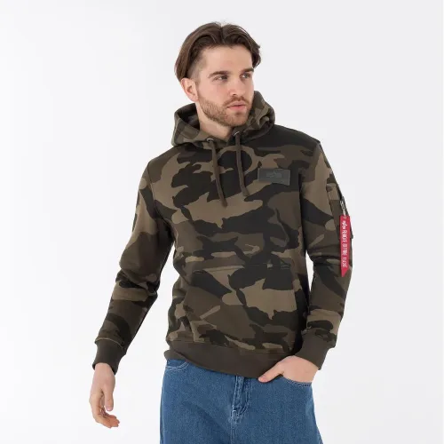 Кофта/футболка Alpha Industries Back Print Hoody Camo Print 178318C239 - різнокольорова