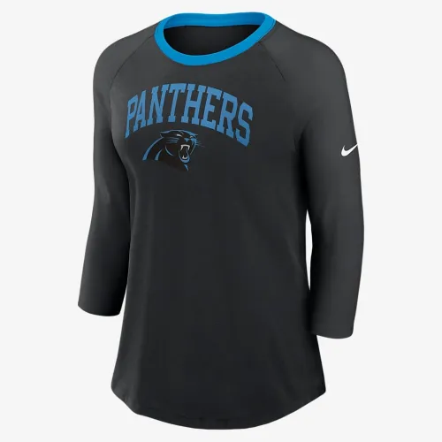Carolina Panthers женская Nike NFL 3/4-Sleeve футболка цвет черный