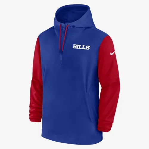 Buffalo Bills Sideline Pre-Game Player чоловічі Nike NFL 1/2-Zip Hooded Куртка блакитний