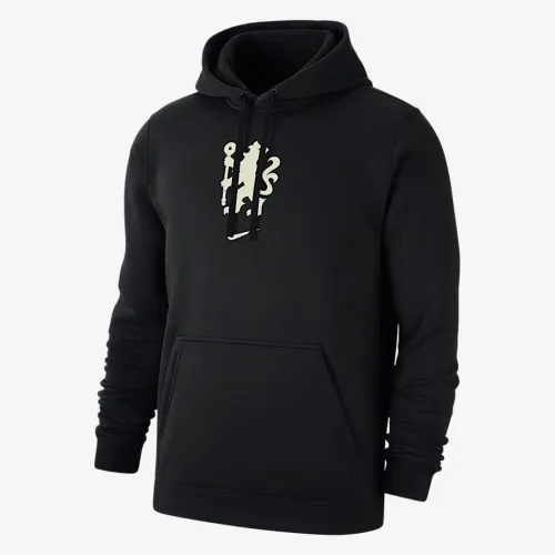Chelsea FC Club мужские Nike Soccer Fleece Pullover Толстовка с капюшоном цвет черный