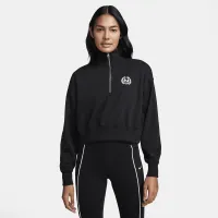 Nike Sportswear женская оверсайз 1/2-Zip Crop Fleece свитшот цвет черный