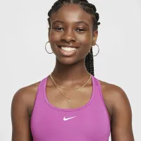 Nike Swoosh Big детские (Girls') Sports Bra цвет фиолетовый