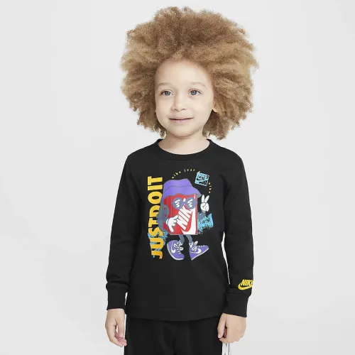 Nike Toddler Boxy Peace Long Sleeve футболка цвет черный