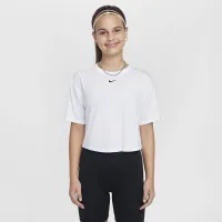 Nike One Relaxed Big детские (Girls') Dri-FIT Short-Sleeve Top цвет белый