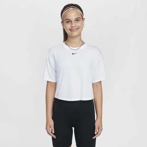 Nike One Relaxed Big детские (Girls') Dri-FIT Short-Sleeve Top цвет белый