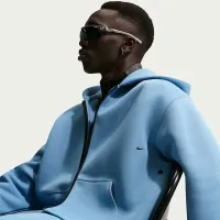 Nike Tech мужские Fleece Full-Zip Толстовка с капюшоном синий