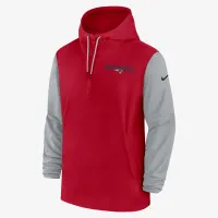 New England Patriots Sideline Pre-Game Player чоловічі Nike NFL 1/2-Zip Hooded Куртка колір червоний