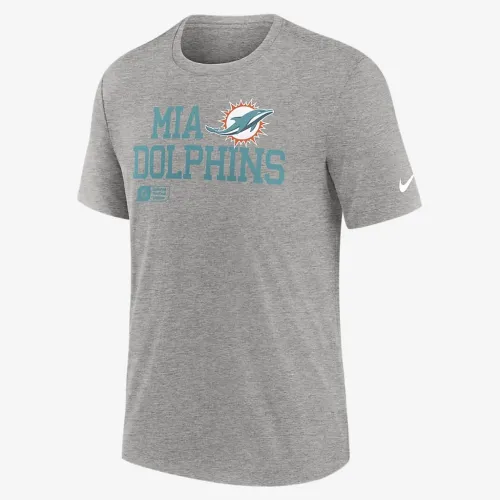 Miami Dolphins Overlap Lockup чоловічі Nike NFL футболка колір сірий