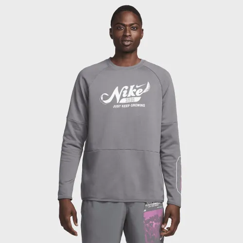 Nike чоловічі Dri-FIT Fleece Fitness Crew-Neck Top колір сірий
