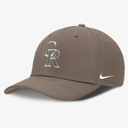 Colorado Rockies Rise мужские Nike Dri-FIT MLB Adjustable Hat цвет коричневый