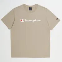 Футболка Champion Crewneck Big Script Logo 219831-YS073 - бежевая
