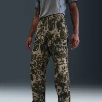 Nike Tech мужские Open-Hem Fleece Camo Pants цвет коричневый
