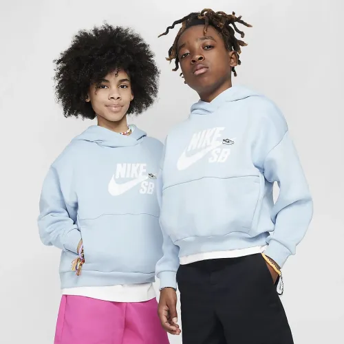 Nike SB Icon Fleece EasyOn Big дитячі оверсайз Pullover Толстовка з капюшоном блакитний
