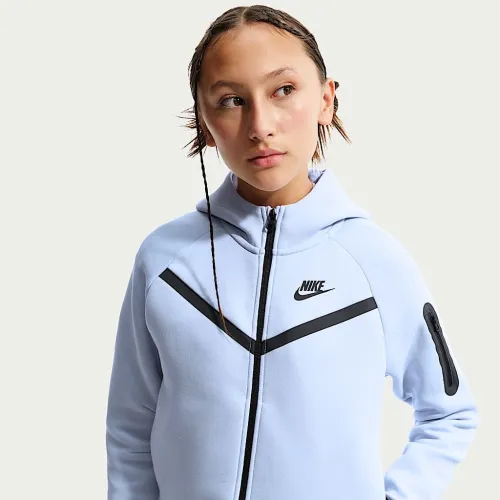 Nike Sportswear Tech Fleece Girls' Full-Zip Толстовка з капюшоном колір сірий