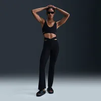 Nike Zenvy Rib жіноча Gentle-Support З високою талією Flaколір червоний лосіни колір чорний