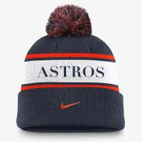 Houston Astros Team Stripe Peak чоловічі Nike MLB Cuffed Pom Beanie блакитний